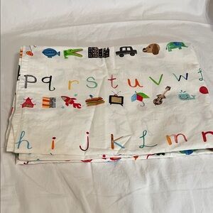 ABC’s Pottery Barn Kids Alphabet Soup Multicolor Cotton twin flat sheet (2008)